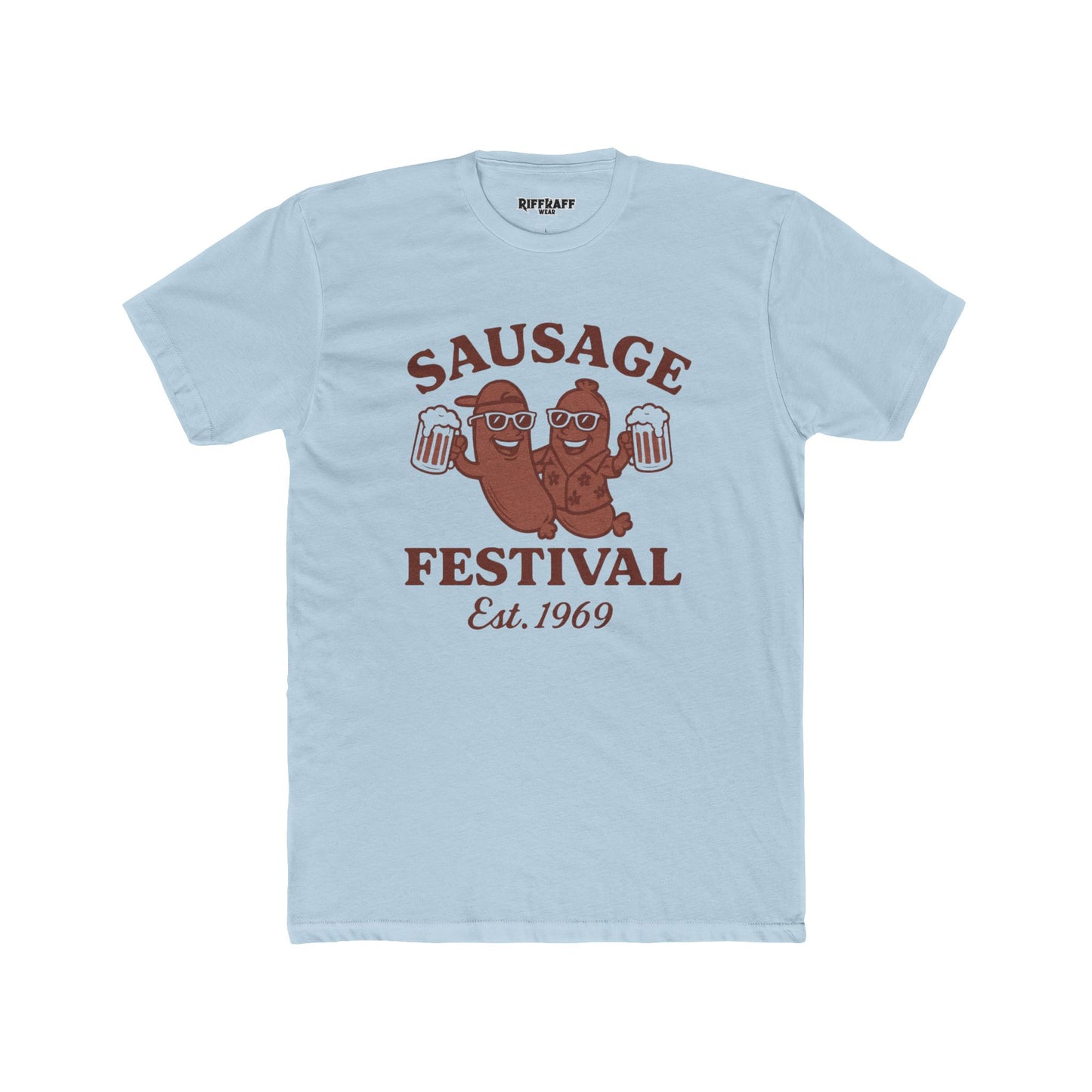 Sausage Festival Unisex Cotton Crew Tee | Fun & Festive Shirt for Food Lovers - Riff Raff Wear
