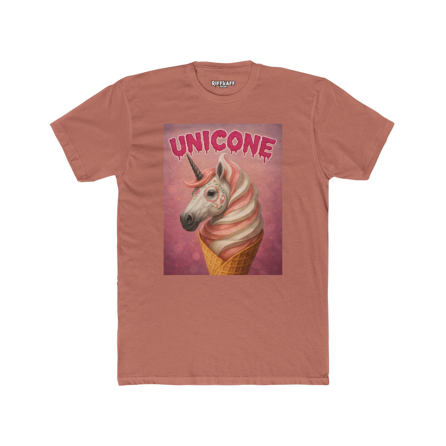 Whimsical Unicone Crew Tee - Fun Unicorn Ice Cream Graphic T-Shirt - Riff Raff Wear