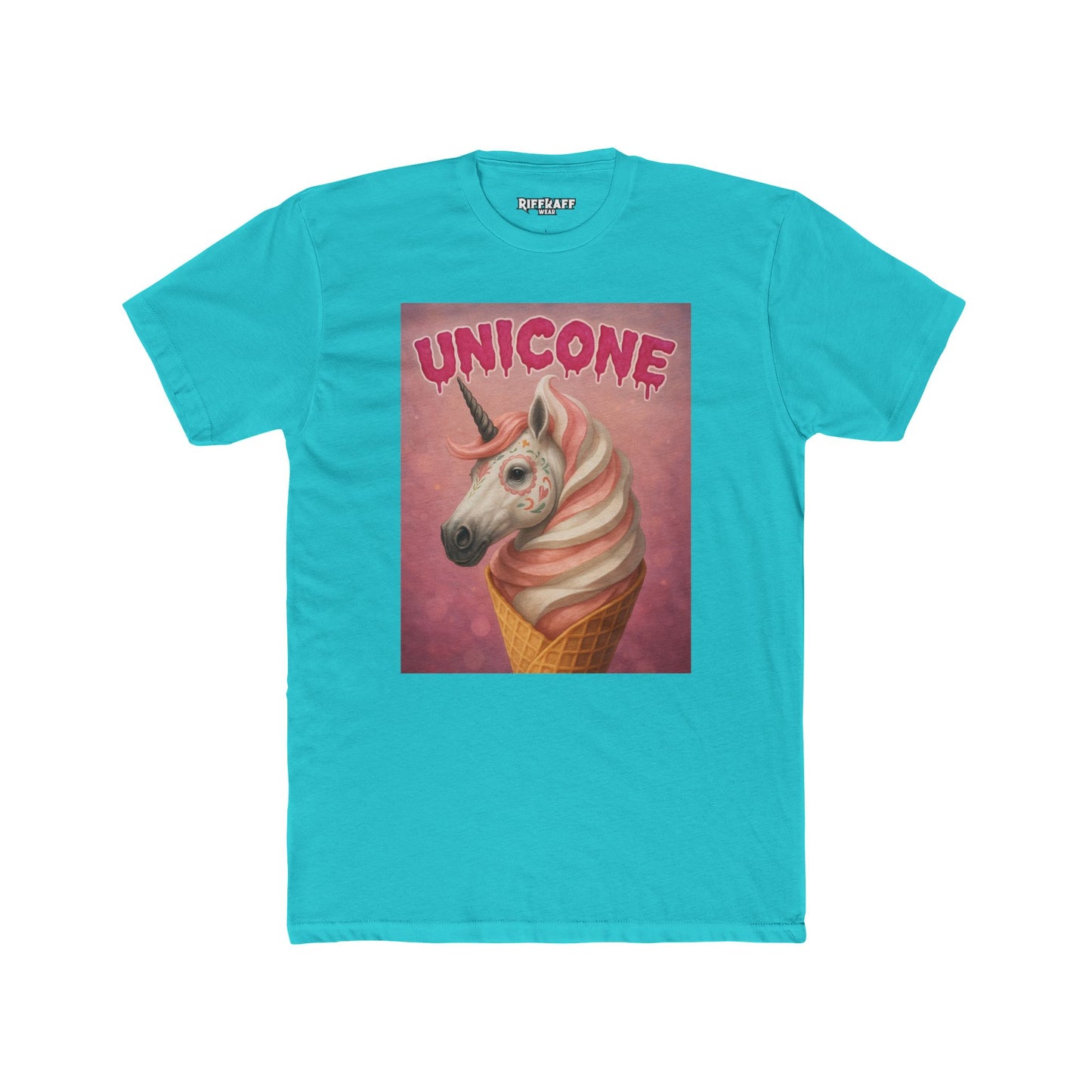 Whimsical Unicone Crew Tee - Fun Unicorn Ice Cream Graphic T-Shirt - Riff Raff Wear