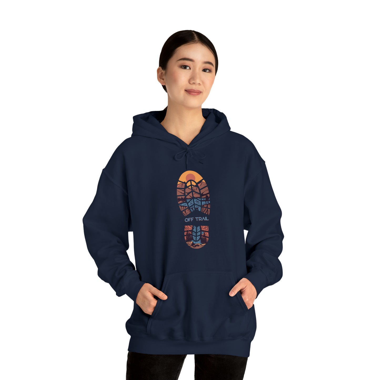 Off Trail Boot Print Unisex Heavy Blend™ Hooded Sweatshirt