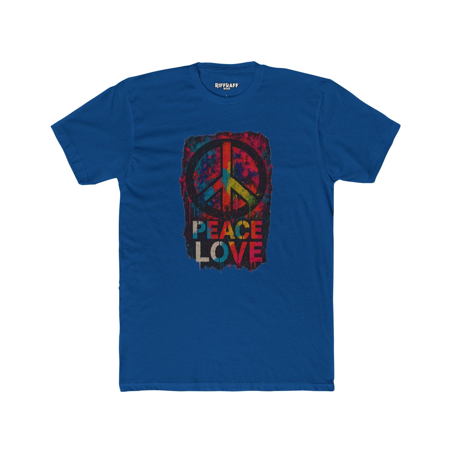 Peace Love Unisex Cotton Crew Tee - Vibrant Graphic Political Art - Riff Raff Wear