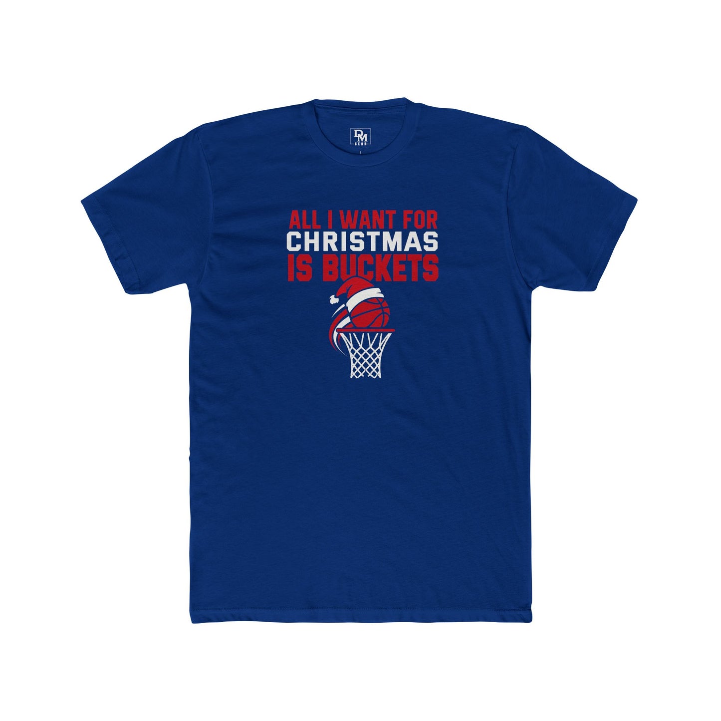 Basketball Christmas Tee — "All I Want For Christmas Is Buckets" Holiday Shirt
