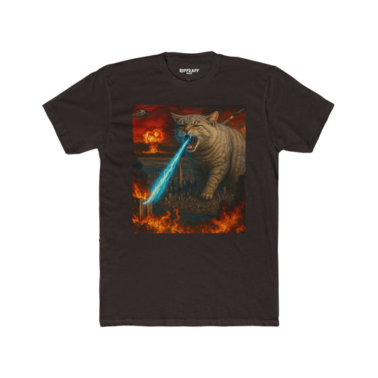 Epic Cat Battle Unisex Cotton Crew Tee - Fun Graphic Tee for Animal Lovers - Riff Raff Wear