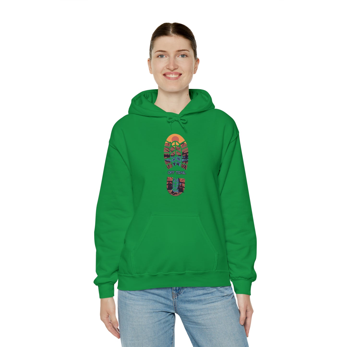 Off Trail Boot Print Unisex Heavy Blend™ Hooded Sweatshirt