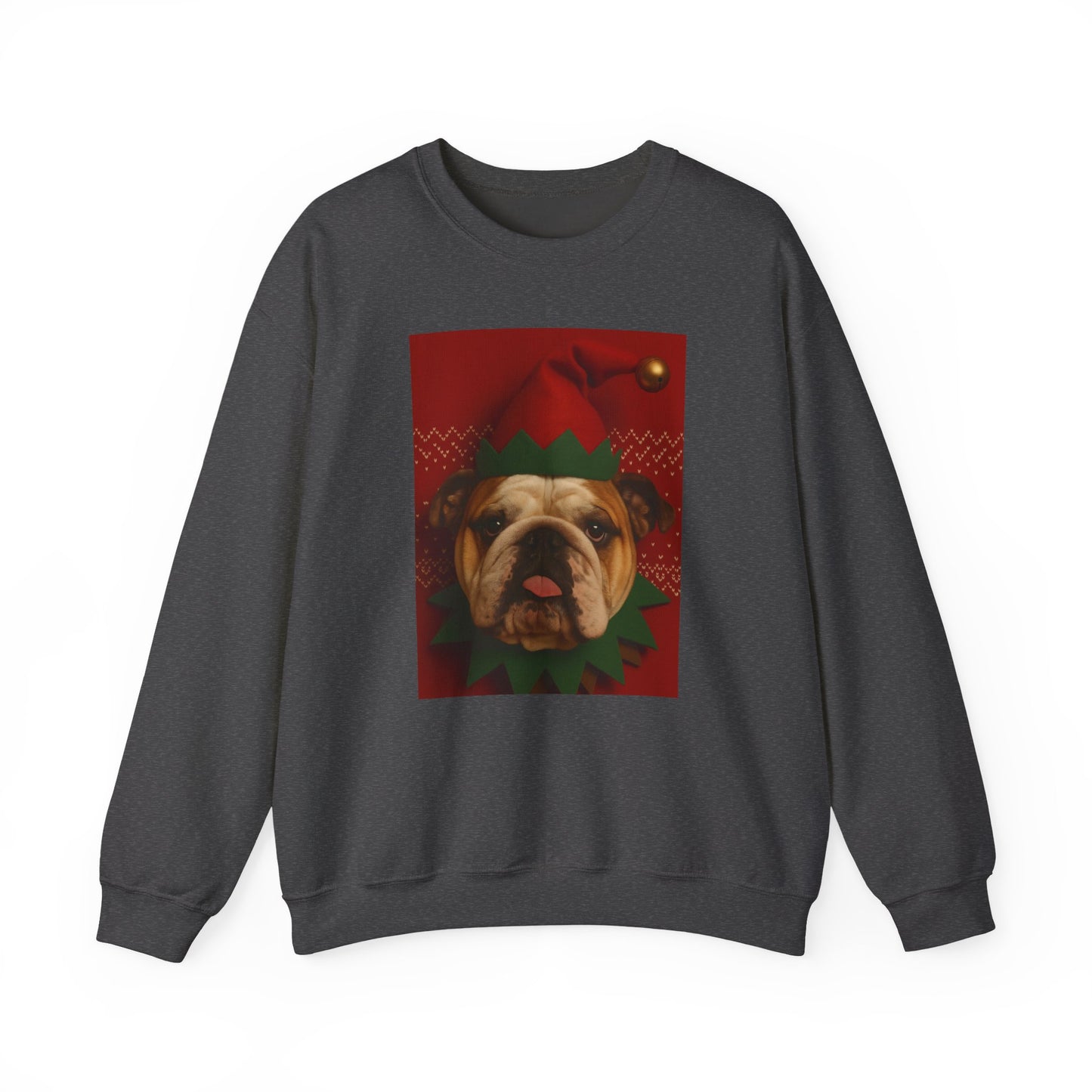 Festive Bulldog Christmas Sweatshirt, Cozy Sweatshirt, Holiday Apparel, Dog Lover Gift, Christmas Sweater, Fun Winter Outfit - Rif Raff Wear