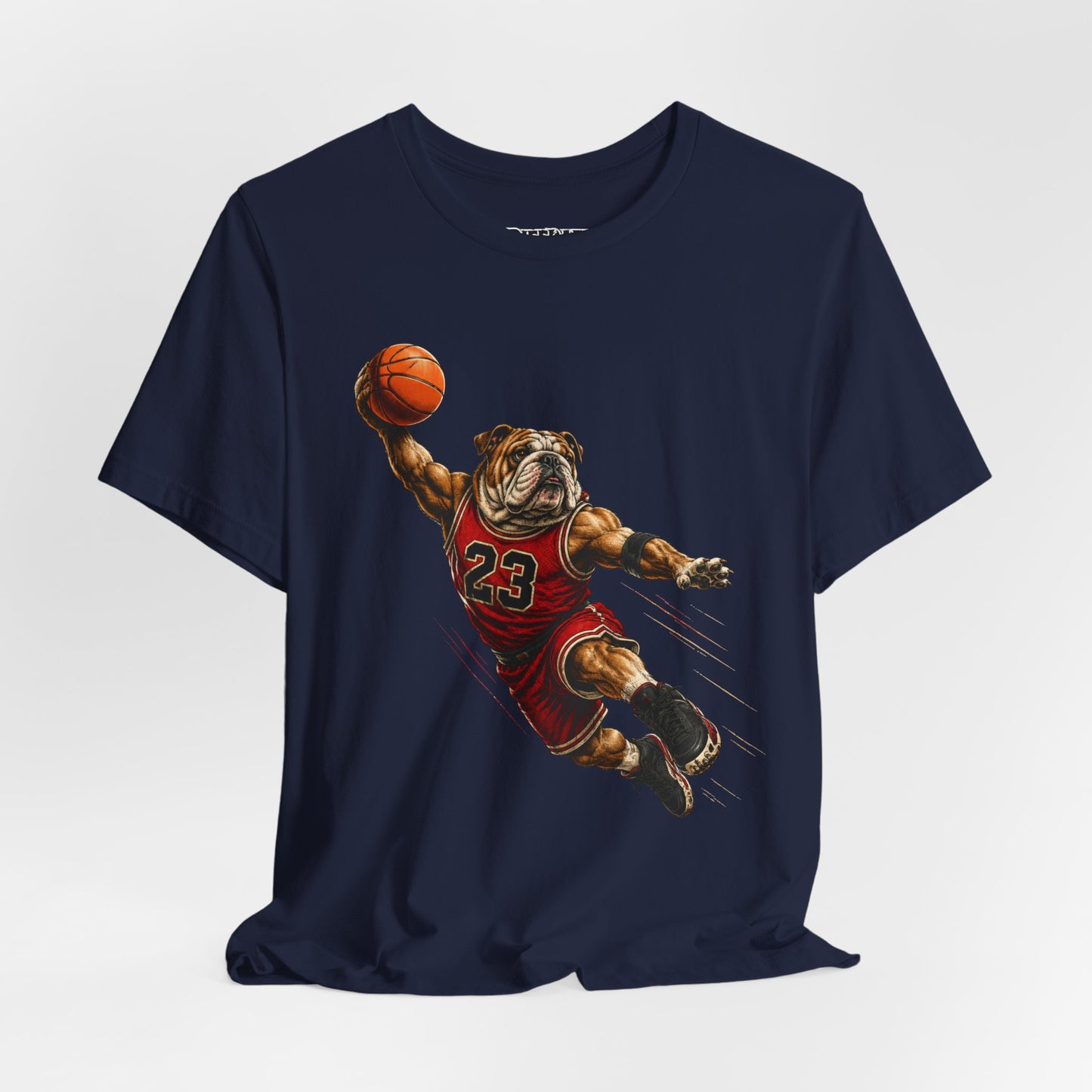Bulldog Dunk Basketball T‑Shirt, Retro #23 Slam Dunk Graphic Tee