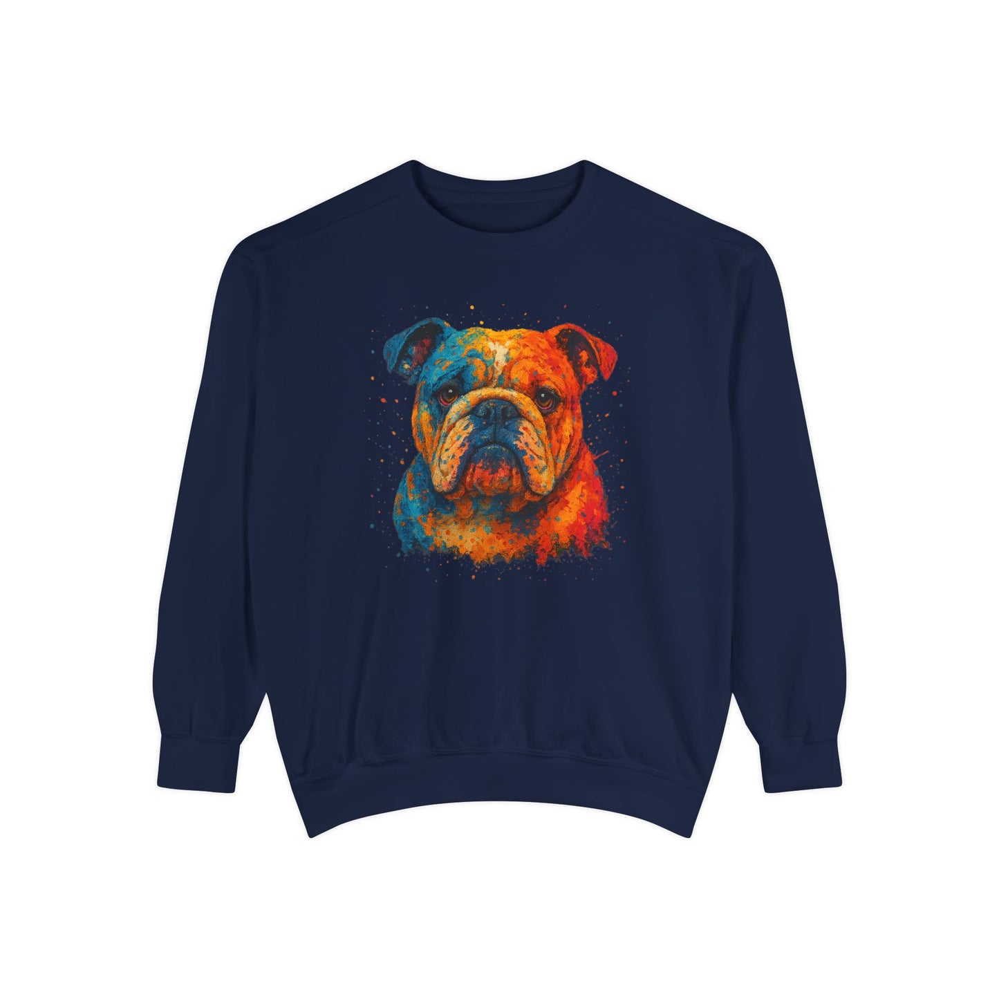 Vibrant Bulldog Sweatshirt - Cozy, Garment-Dyed Unisex Style - Riff Raff Wear