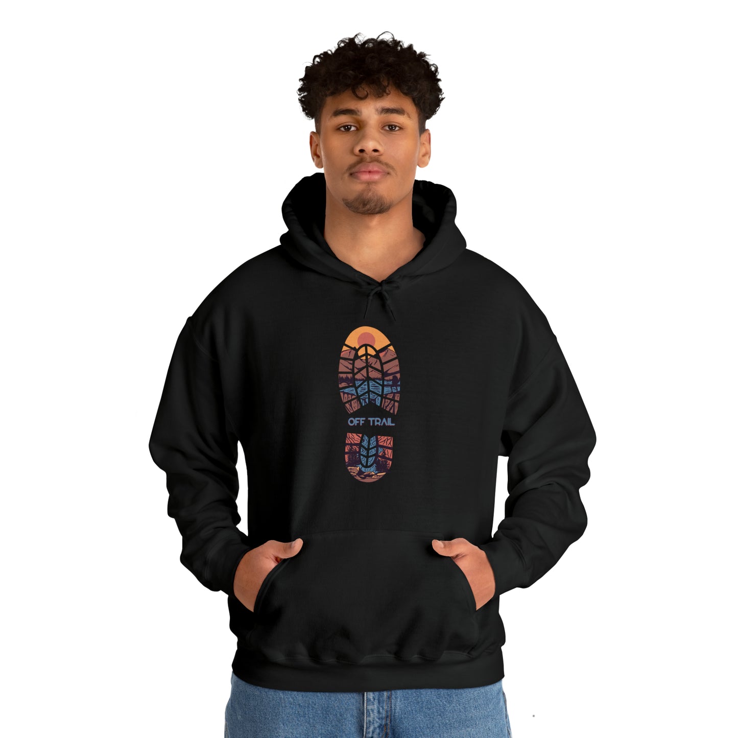 Off Trail Boot Print Unisex Heavy Blend™ Hooded Sweatshirt