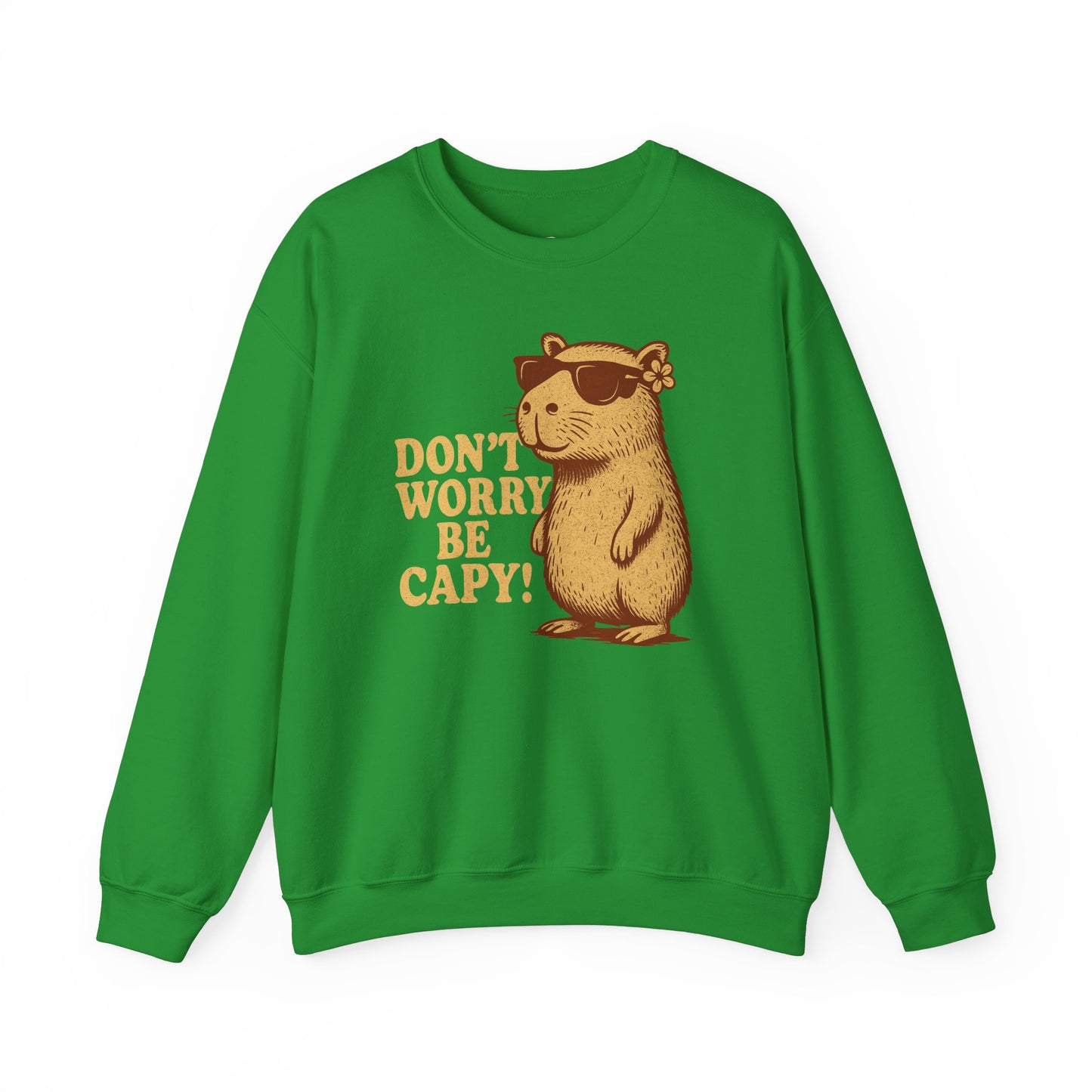 Don't Worry Be Capy! - Unisex Heavy Blend Crewneck Sweatshirt - Riff Raff Wear