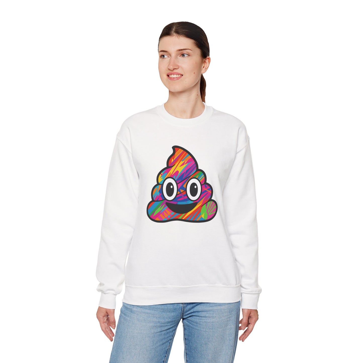 Colorful Emoji Crewneck Sweatshirt - Fun Unisex Design - Riff Raff Wear