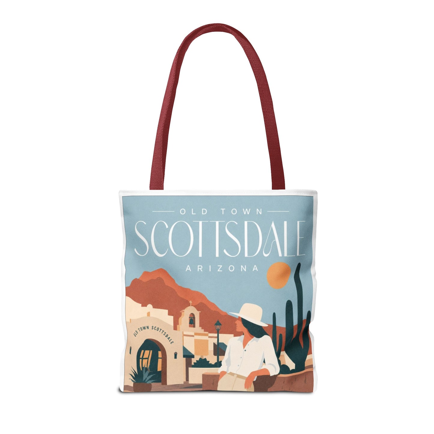 Scottsdale Arizona Vintage Travel Tote Bag — Old Town Desert Poster Design