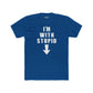Funny Unisex Cotton Crew Tee - "I'm With Stupid" Graphic T-Shirt - Riff Raff Wear