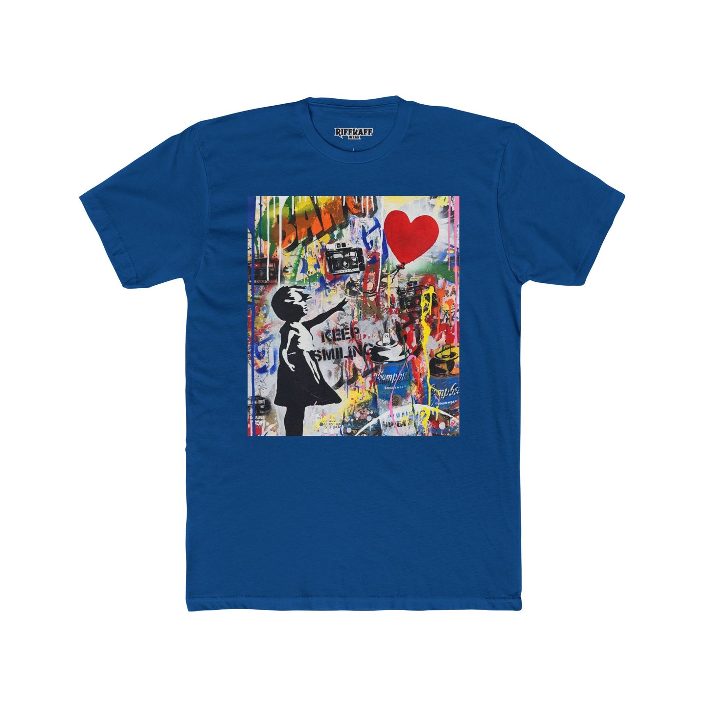 Streetwear - Graffiti Art Keep Smiling  -Unisex Cotton Crew Tee - Riff Raff Wear