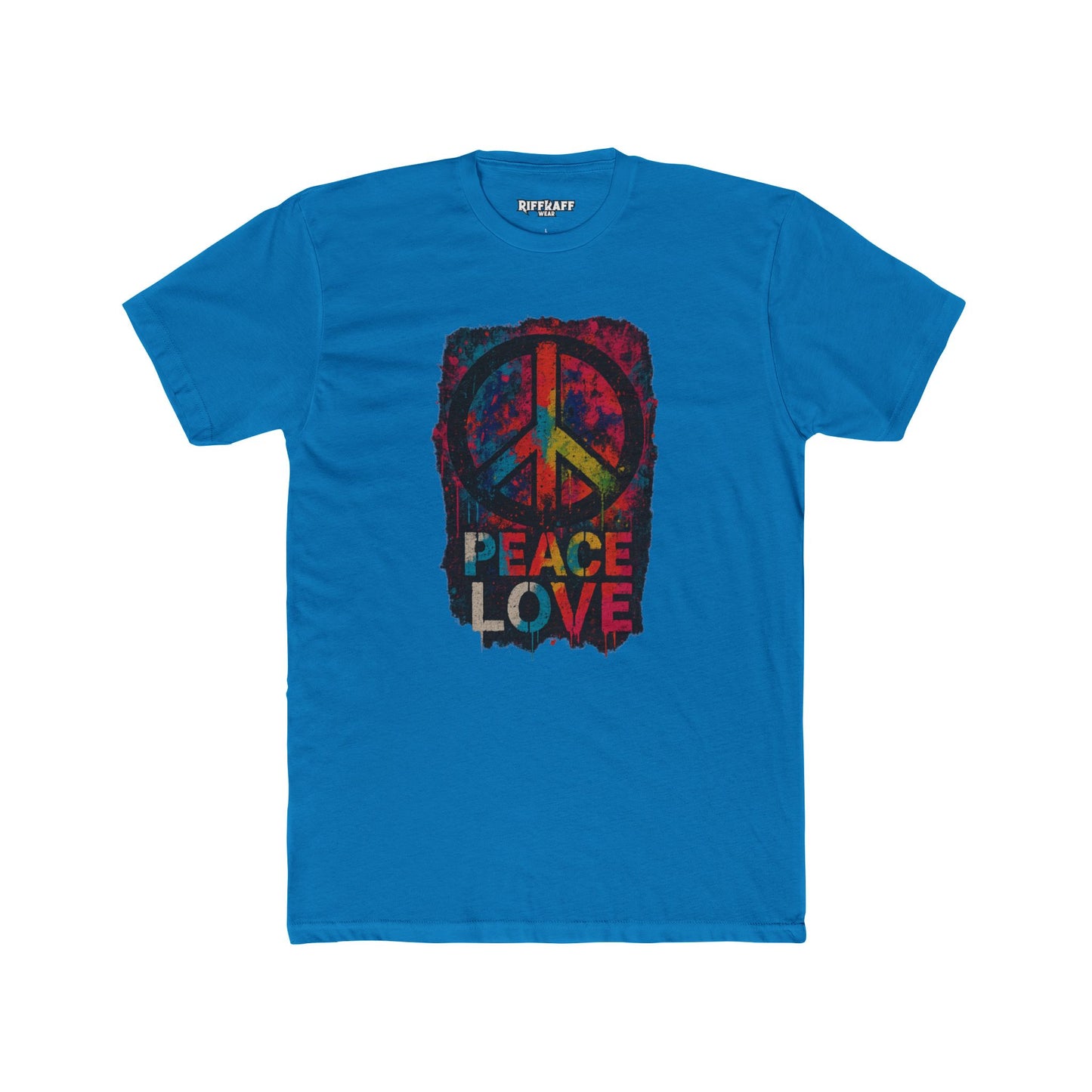 Peace Love Unisex Cotton Crew Tee - Vibrant Graphic Political Art - Riff Raff Wear