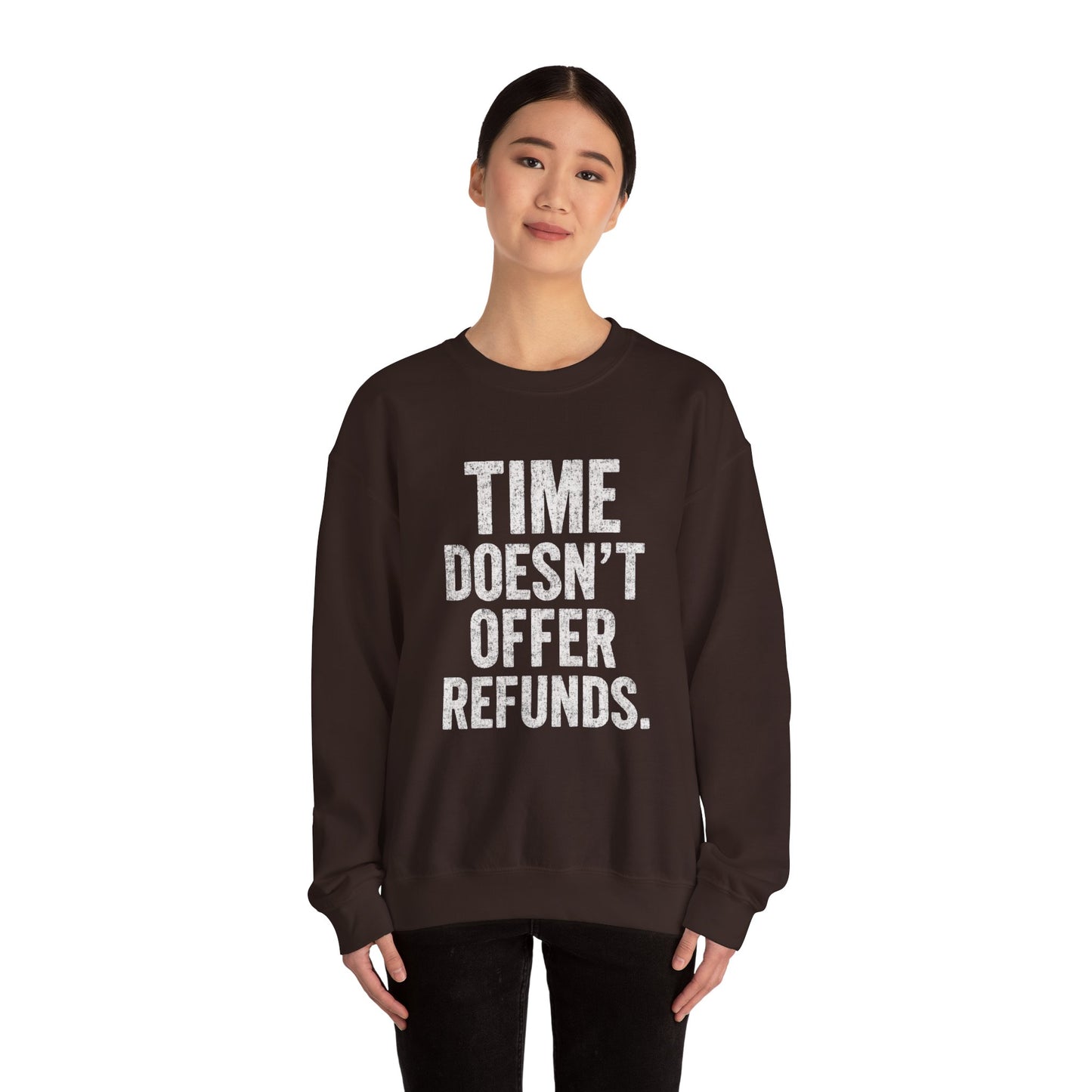 Unisex Crewneck Sweatshirt - "Time Doesn't Refund" - REBEL REPUBLIC - Riff Raff Wear