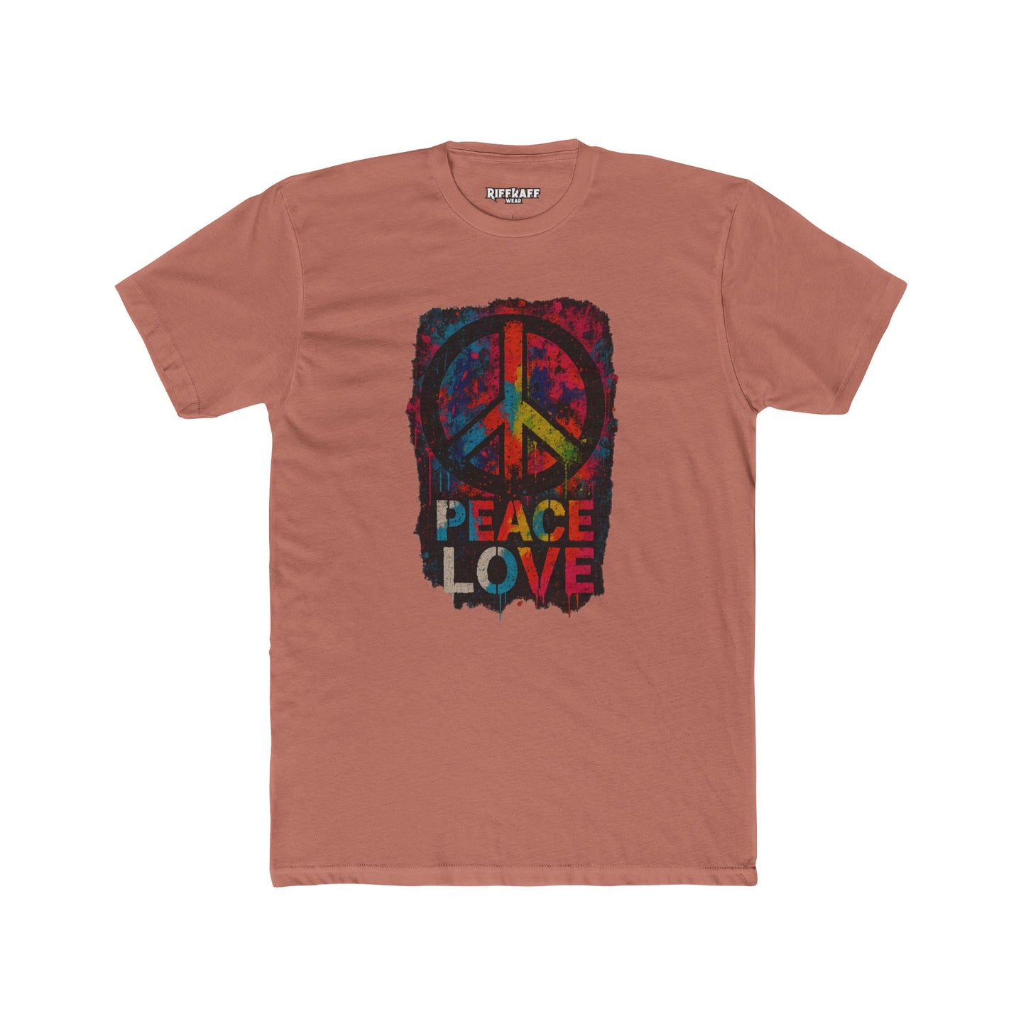 Peace Love Unisex Cotton Crew Tee - Vibrant Graphic Political Art - Riff Raff Wear