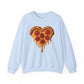 Heart-Shaped Pizza Sweatshirt - Unisex Cozy Crewneck for Food Lovers - Riff Raff Wear