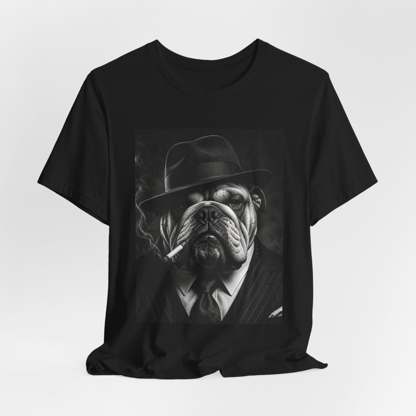 Bulldog Mobster T-Shirt  Vintage Noir Dog Graphic Tee