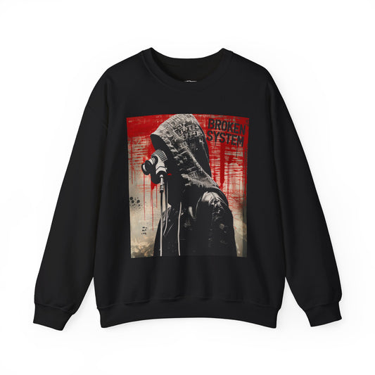 Unisex Heavy Blend™ Crewneck Sweatshirt - 'Broken System' Graphic Design - Riff Raff Wear