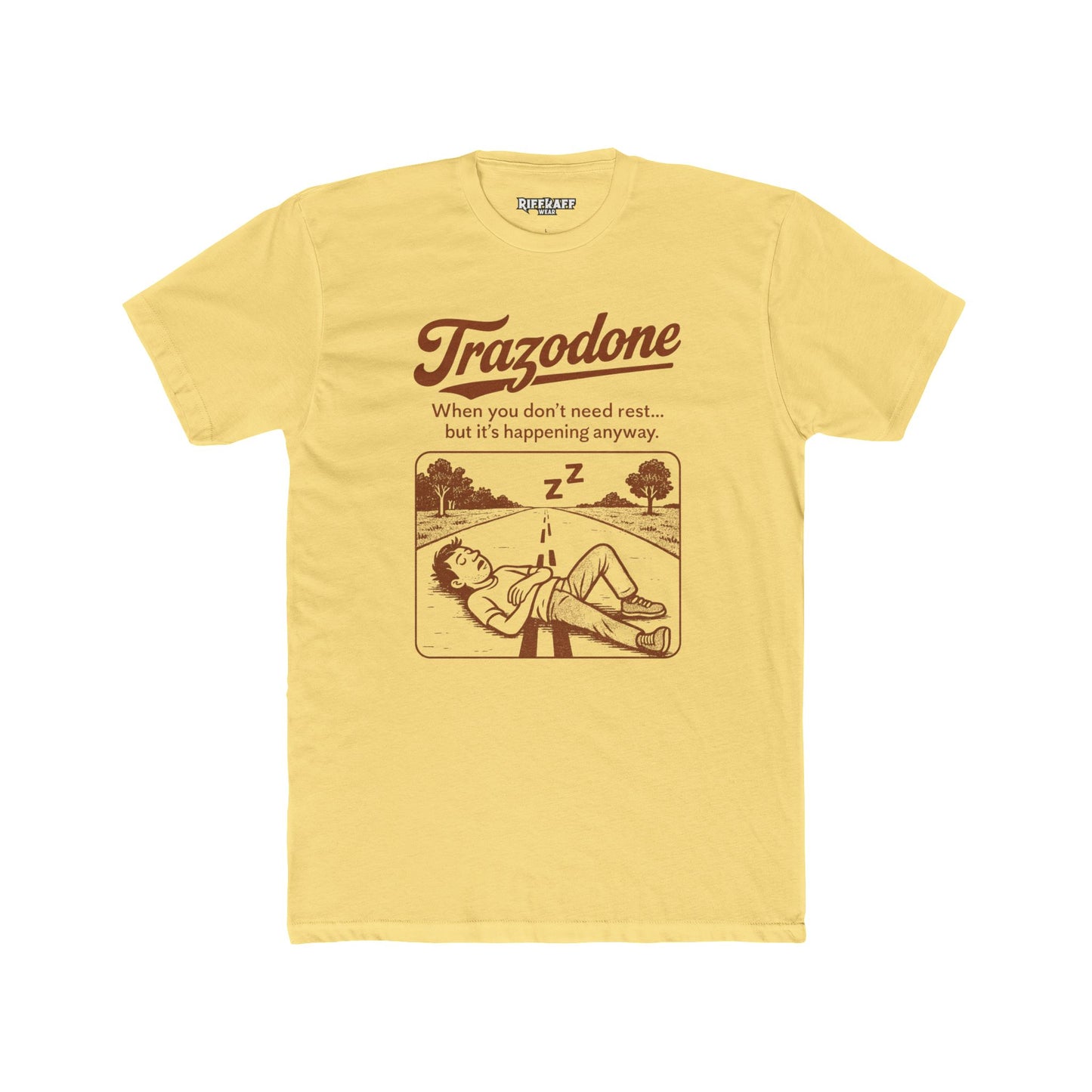 Trazodone Unisex Cotton Crew Tee - Relaxation Inspired Graphic T-Shirt - OverRx - Riff Raff Wear