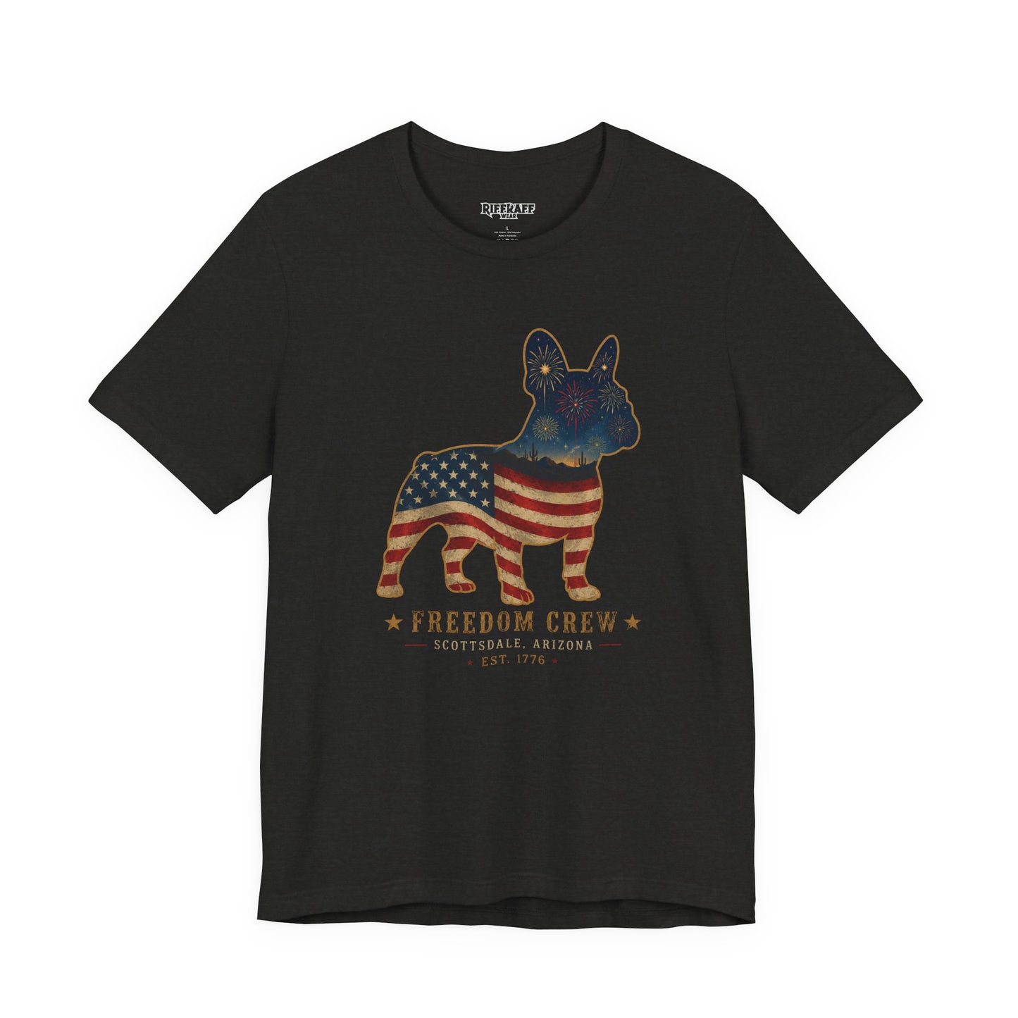 Freedom Crew Frenchie T-Shirt – Patriotic Bulldog Flag Tee