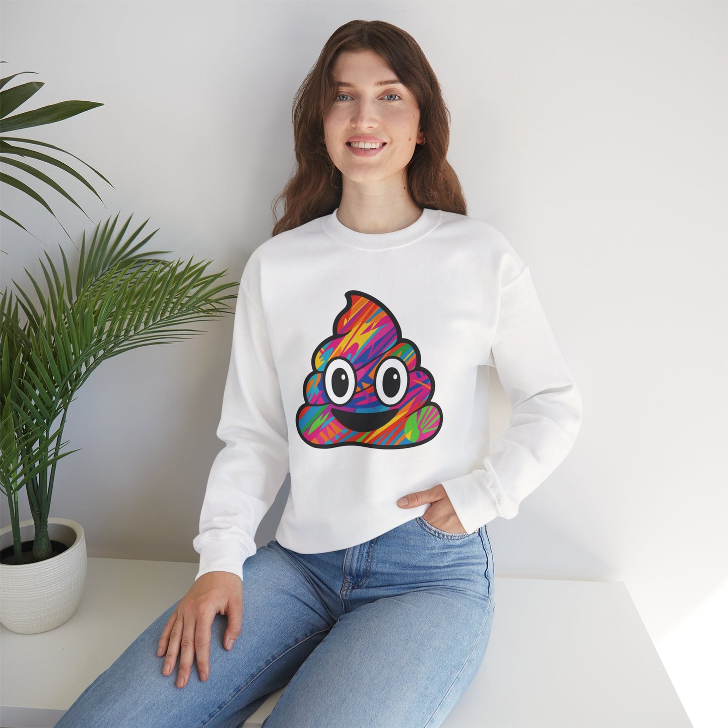 Colorful Emoji Crewneck Sweatshirt - Fun Unisex Design - Riff Raff Wear