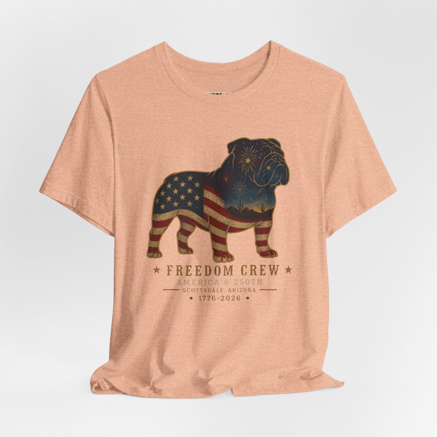 Freedom Crew English Bull Dog T-Shirt – Patriotic Bulldog Flag Tee