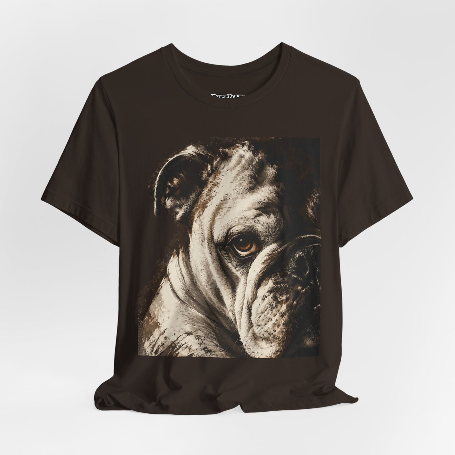 Bulldog Portrait T-Shirt Vintage Sepia Dog Graphic Tee