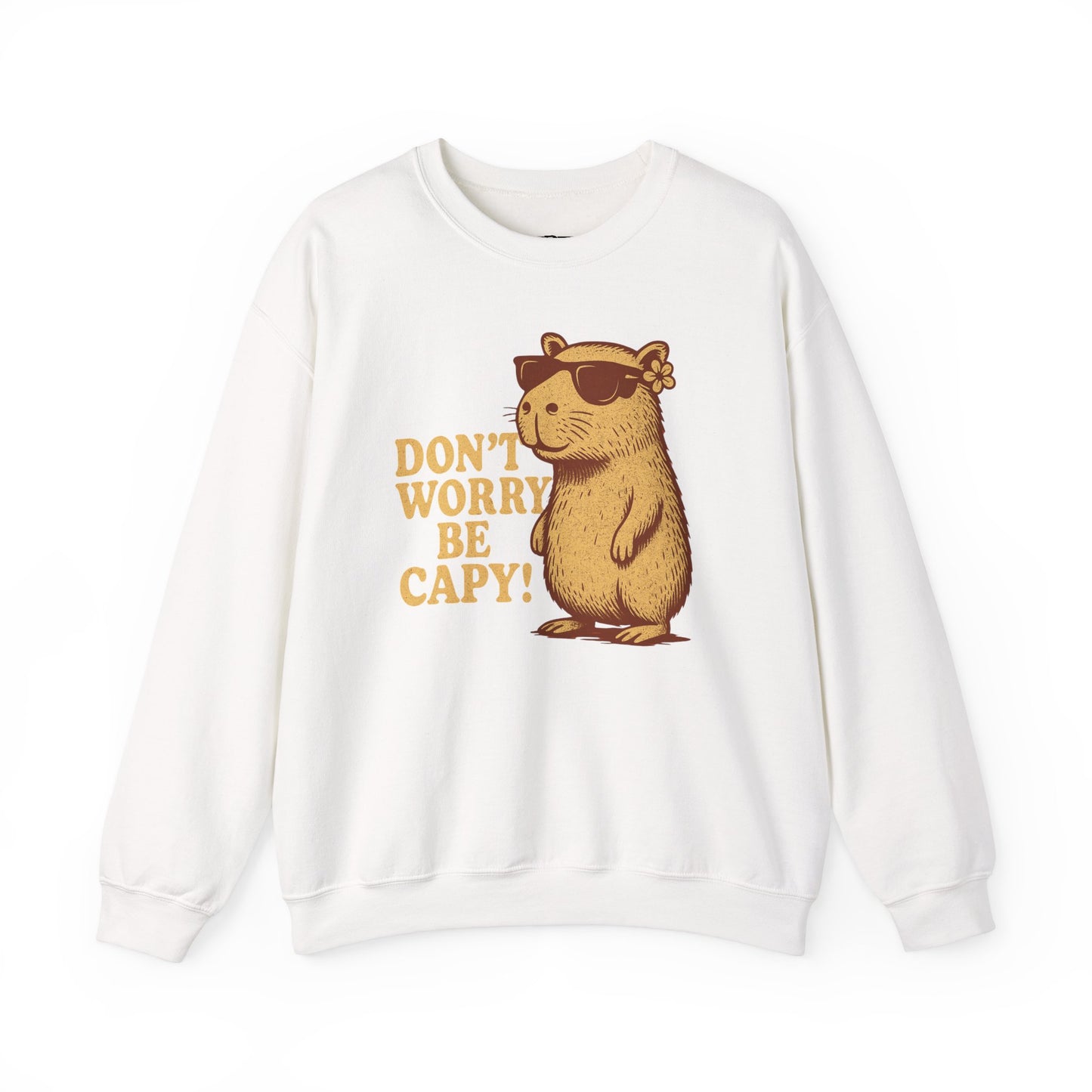 Don't Worry Be Capy! - Unisex Heavy Blend Crewneck Sweatshirt - Riff Raff Wear