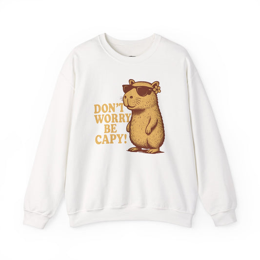 Don't Worry Be Capy! - Unisex Heavy Blend Crewneck Sweatshirt - Riff Raff Wear