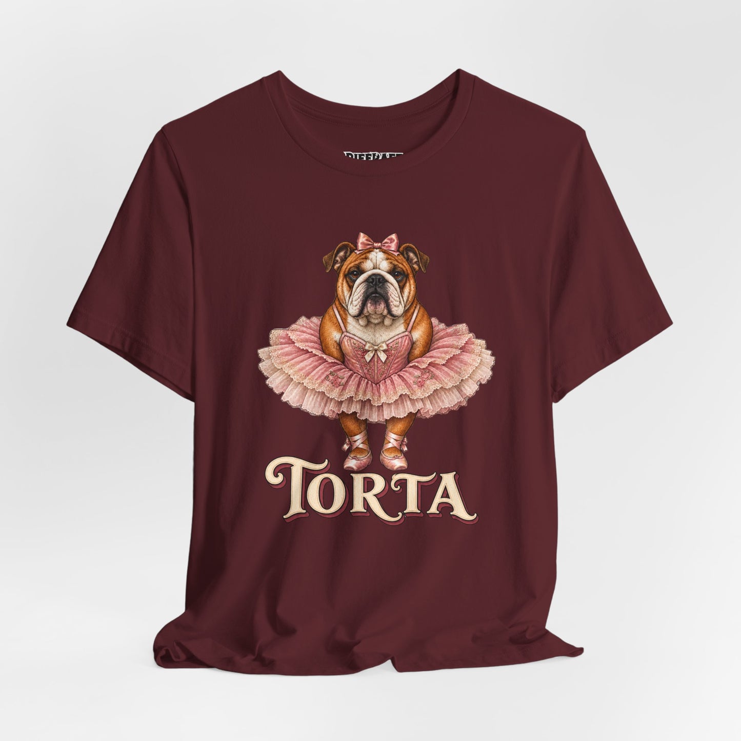Bulldog Ballerina T-Shirt 'Torta' Cute Dog Graphic Tee