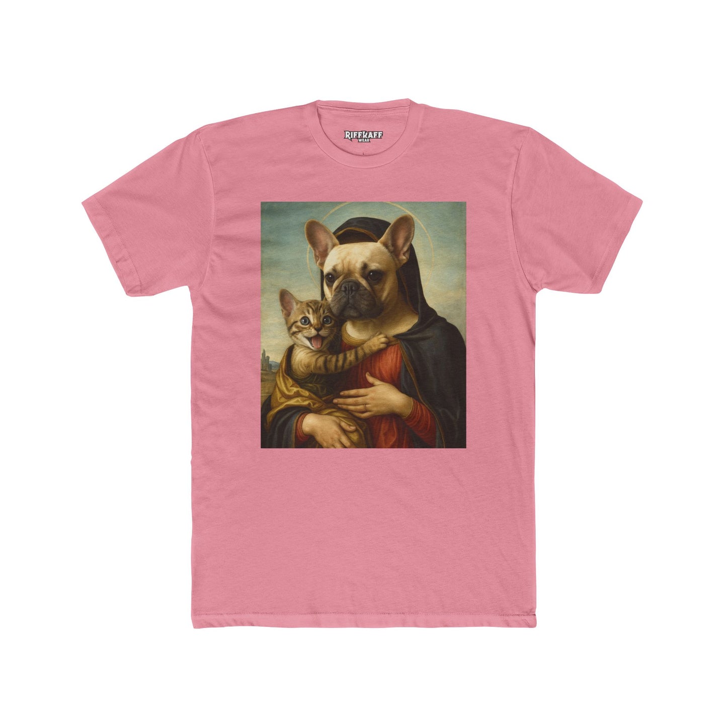 Funny Pet Portrait Unisex Cotton Crew Tee - Cat & Dog Art Tee - Riff Raff Wear