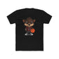 Cute Cartoon Basketball Tee, Unisex Crew Shirt, Fun Graphic T-Shirt, Sporty Casual Wear, Basketball Fan Gift, Everyday Comfort Tee