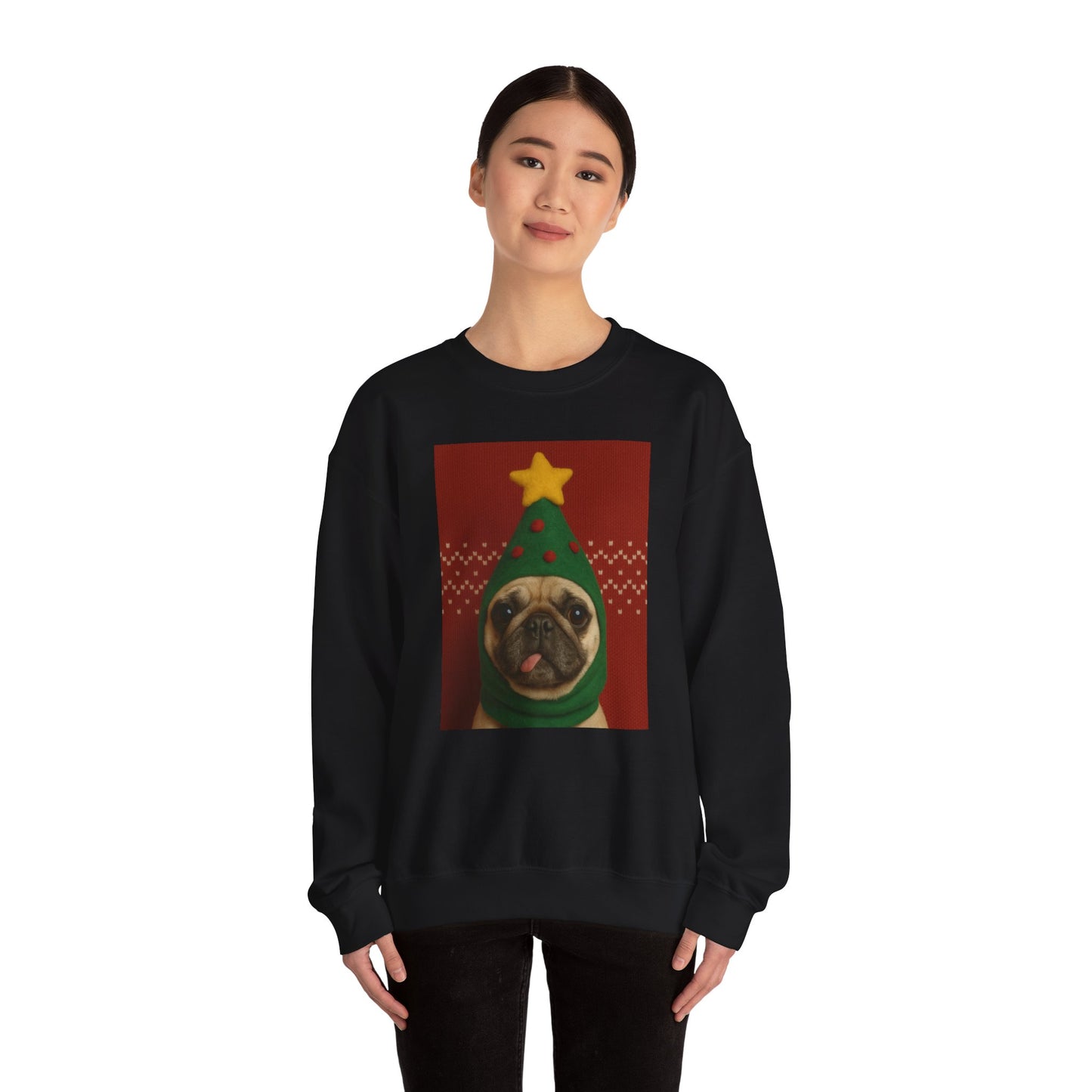 Christmas Pug Sweatshirt, Unisex Crewneck, Cute Holiday Sweater, Dog Lover Gift, Cozy Winter Wear, Fun Christmas Apparel - Riff Raff Wear