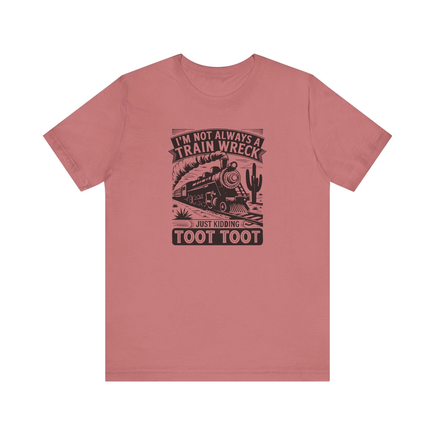 Funny Train Wreck Unisex Tee, Humorous Gift, Casual Wear, Graphic Tee, Birthday Gift, Train Lover Shirt - Riff Raff Wear