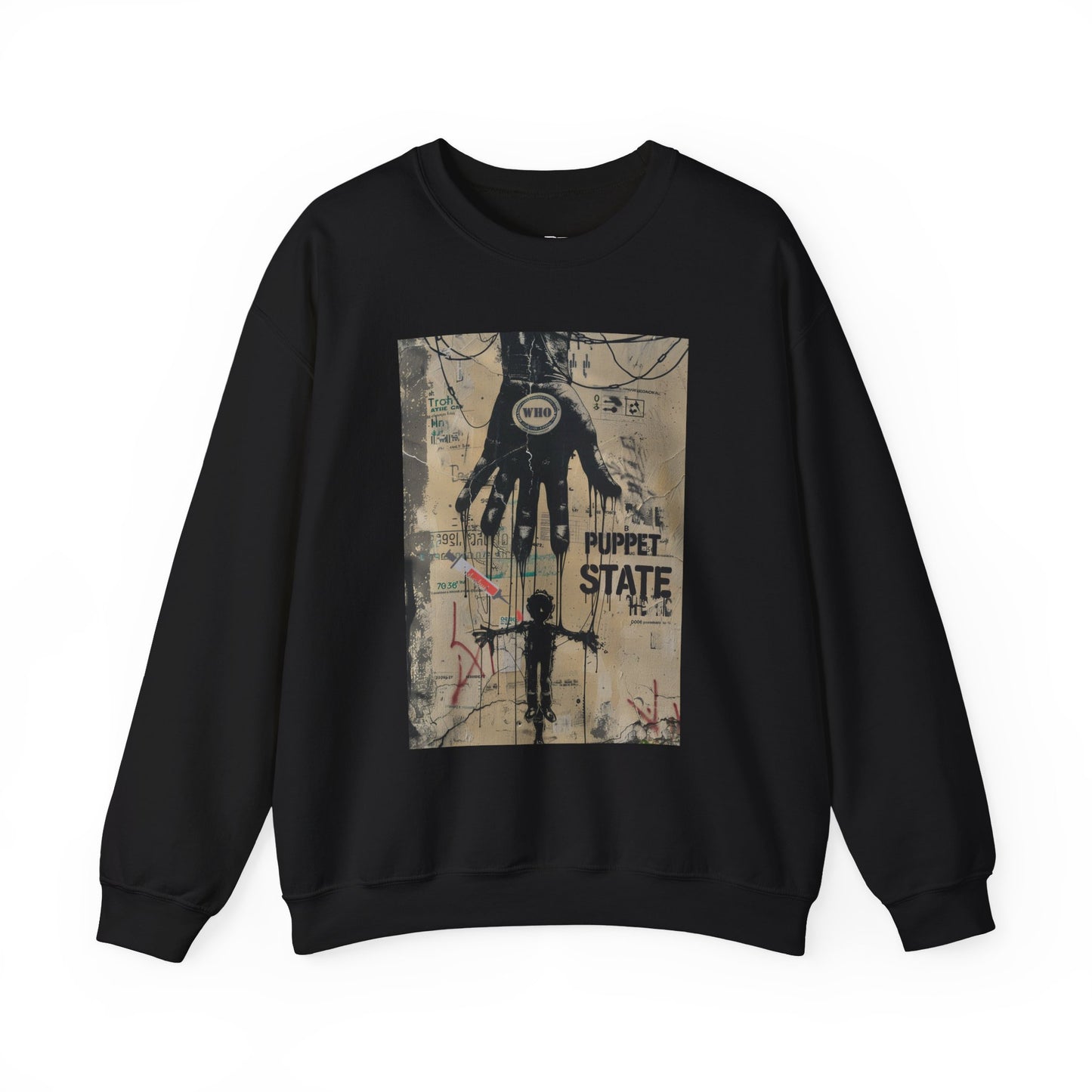 Artistic Puppet State Sweatshirt - Unisex Crewneck for Creative Souls - Riff Raff Wear