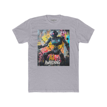 AI Awakening Unisex Cotton Crew Tee - Futuristic Art T-Shirt - Riff Raff Wear