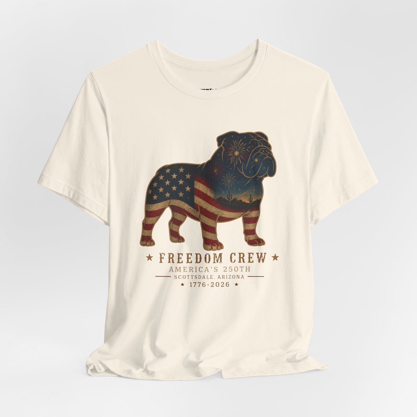 Freedom Crew English Bull Dog T-Shirt – Patriotic Bulldog Flag Tee