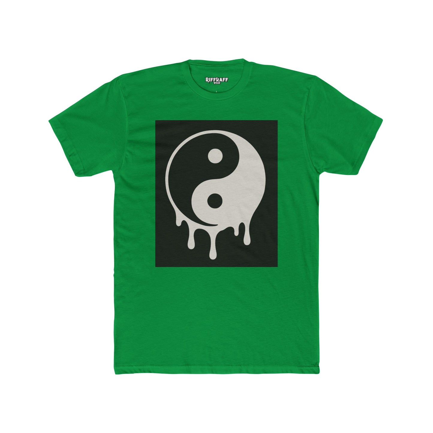 Unisex Cotton Crew Tee with Dripping Yin Yang Design | Casual Wear, Unisex Tee - Riff Raff Wear