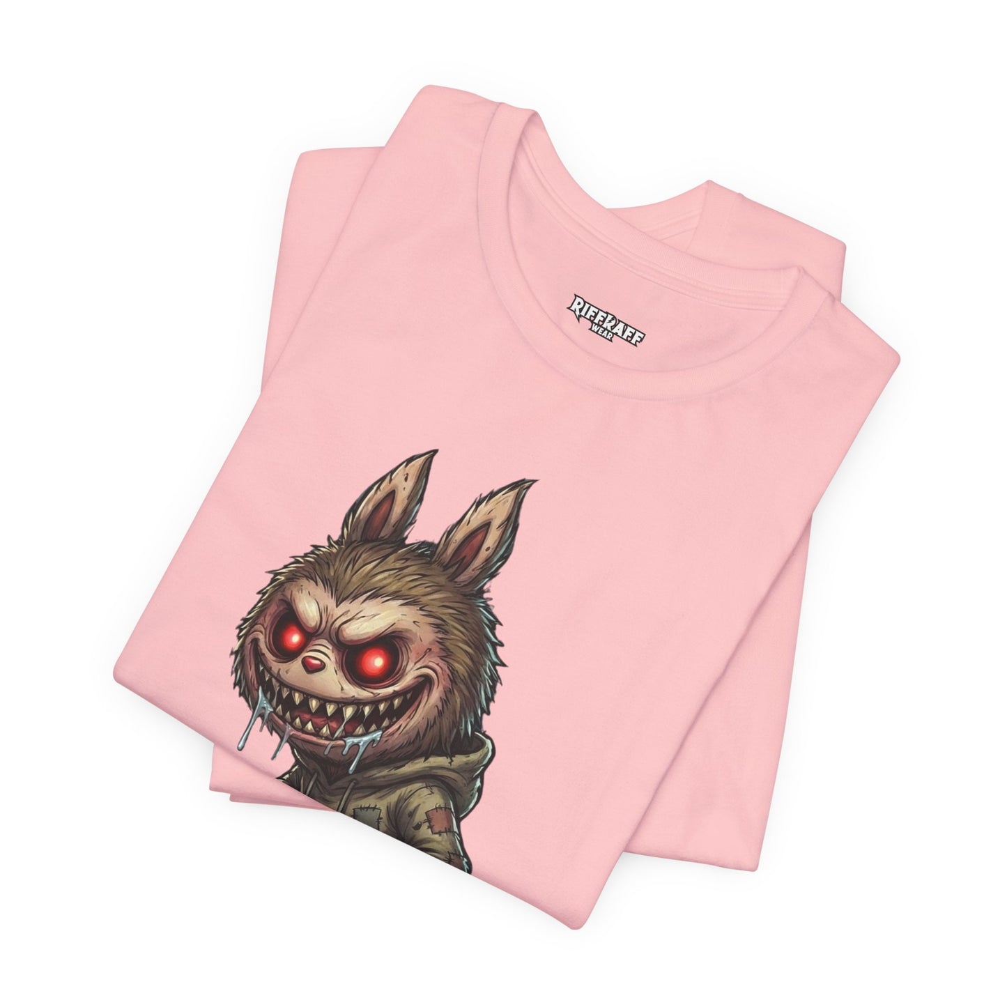 Graphic Tee — Creepy Bunny Monster Front with "F*** You and Your Lab***" Bold Back