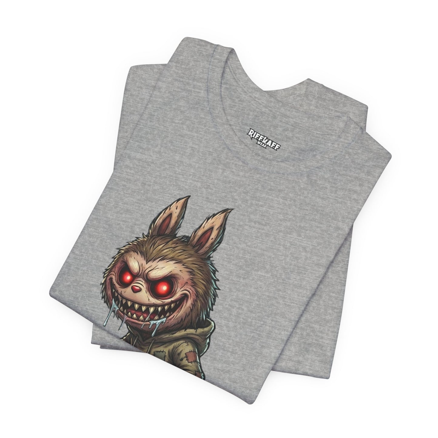 Graphic Tee — Creepy Bunny Monster Front with "F*** You and Your Lab***" Bold Back