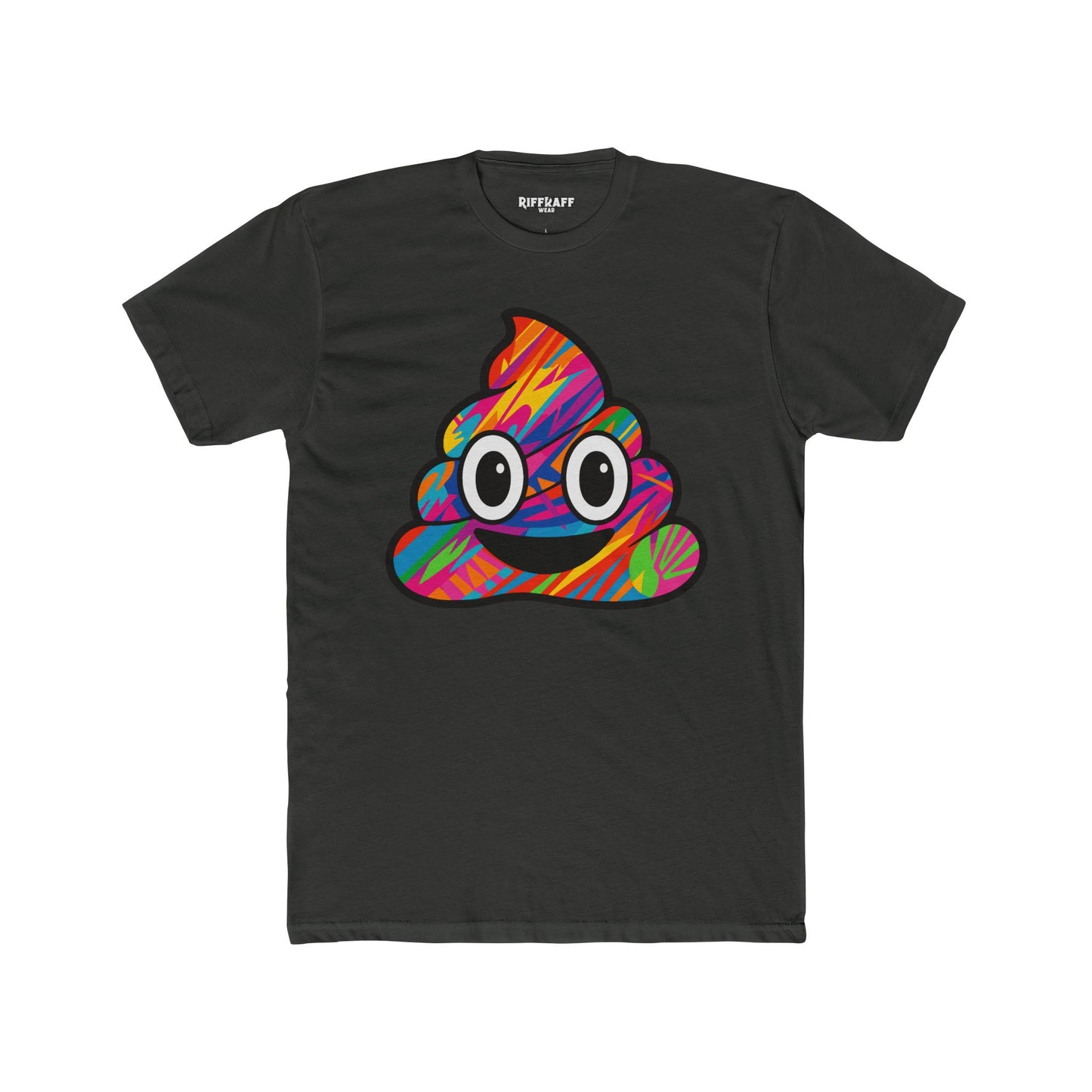 Colorful Cartoon Poop Unisex Cotton Crew Tee - Riff Raff Wear