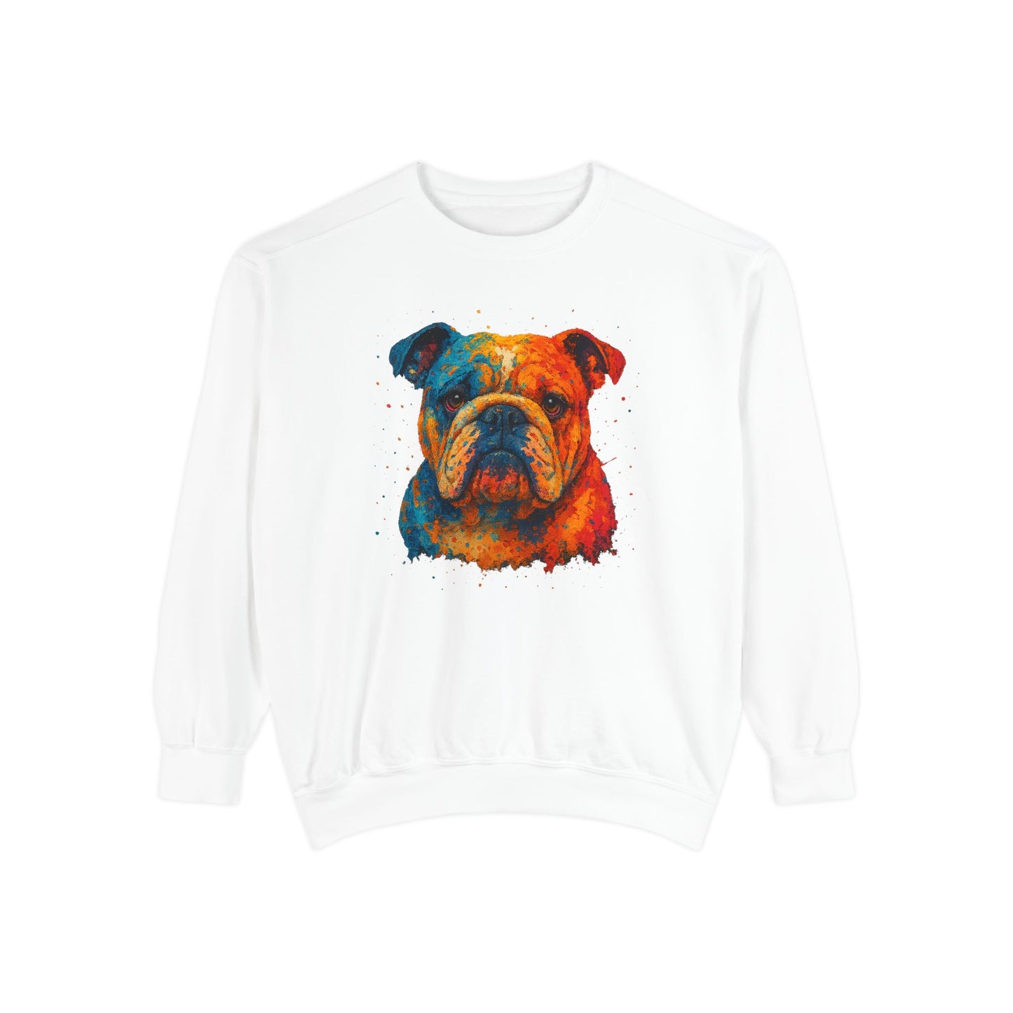 Vibrant Bulldog Sweatshirt - Cozy, Garment-Dyed Unisex Style - Riff Raff Wear