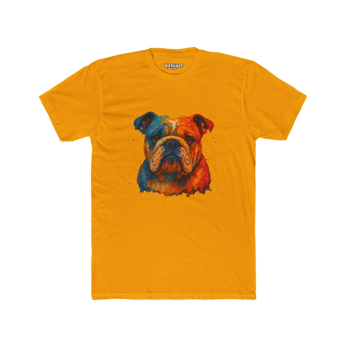Colorful Bulldog Unisex Cotton Crew Tee - Riff Raff Wear