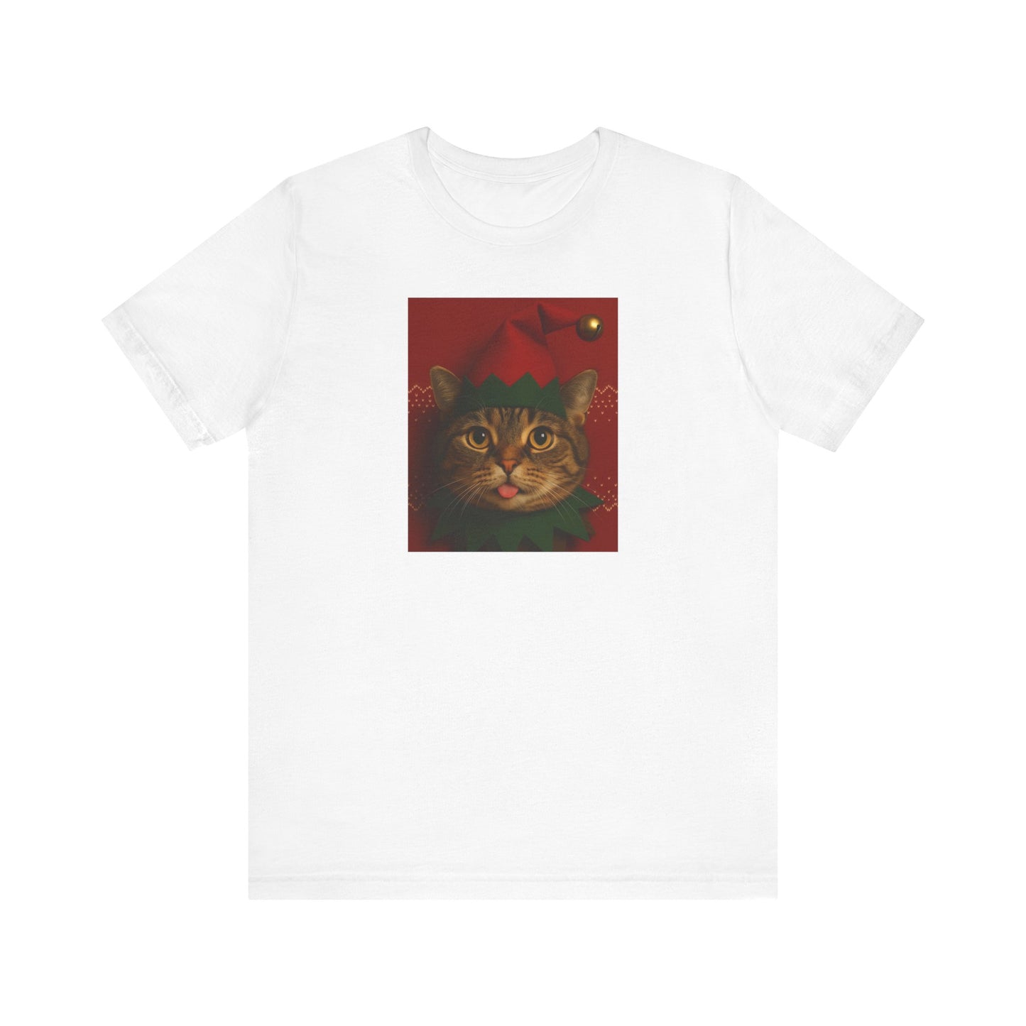Festive Cat Elf T-Shirt, Christmas Tee, Holiday Gift, Cute Cat Lover Shirt, Unisex Apparel, Funny Christmas Top - Riff Raff Wear