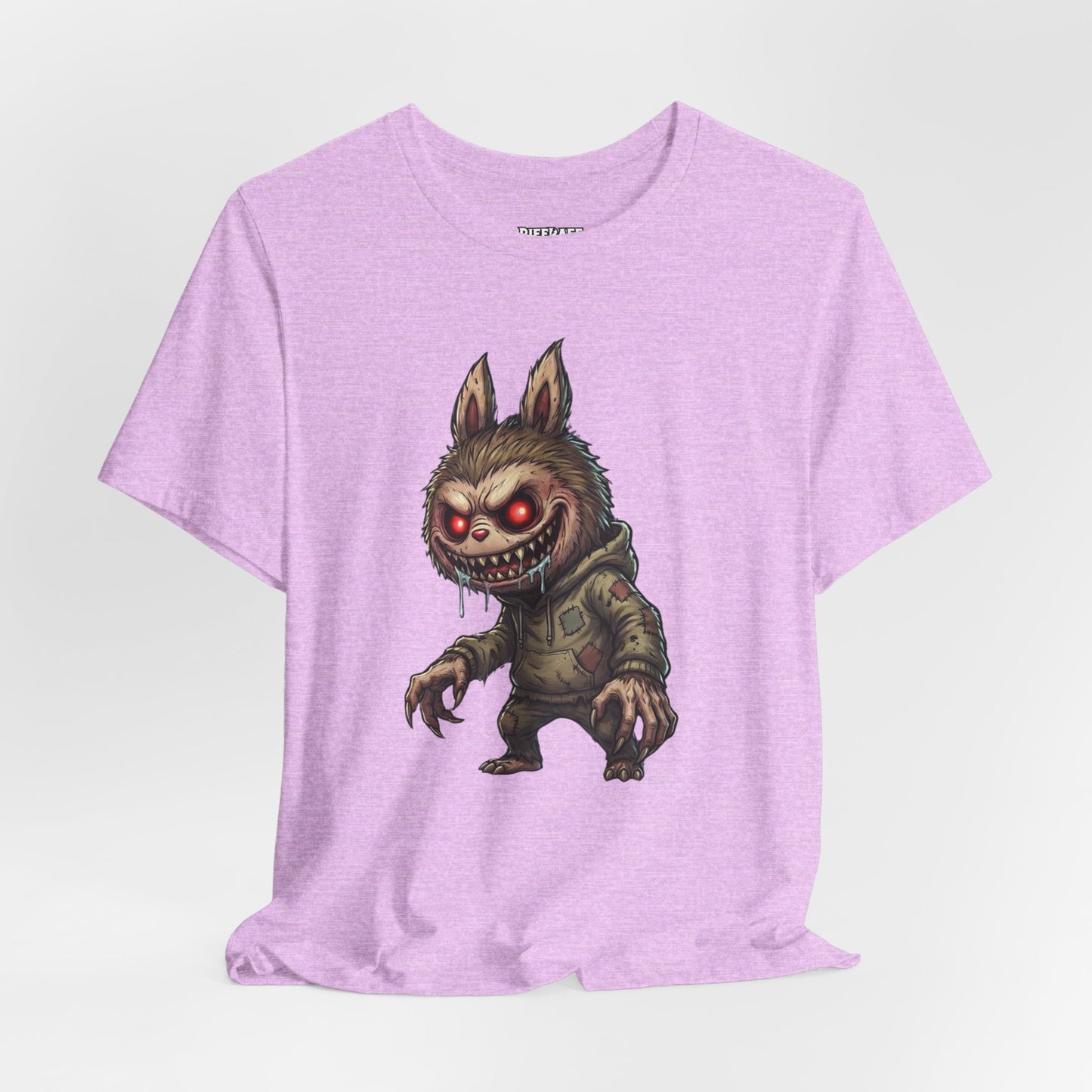 Graphic Tee — Creepy Bunny Monster Front with "F*** You and Your Lab***" Bold Back