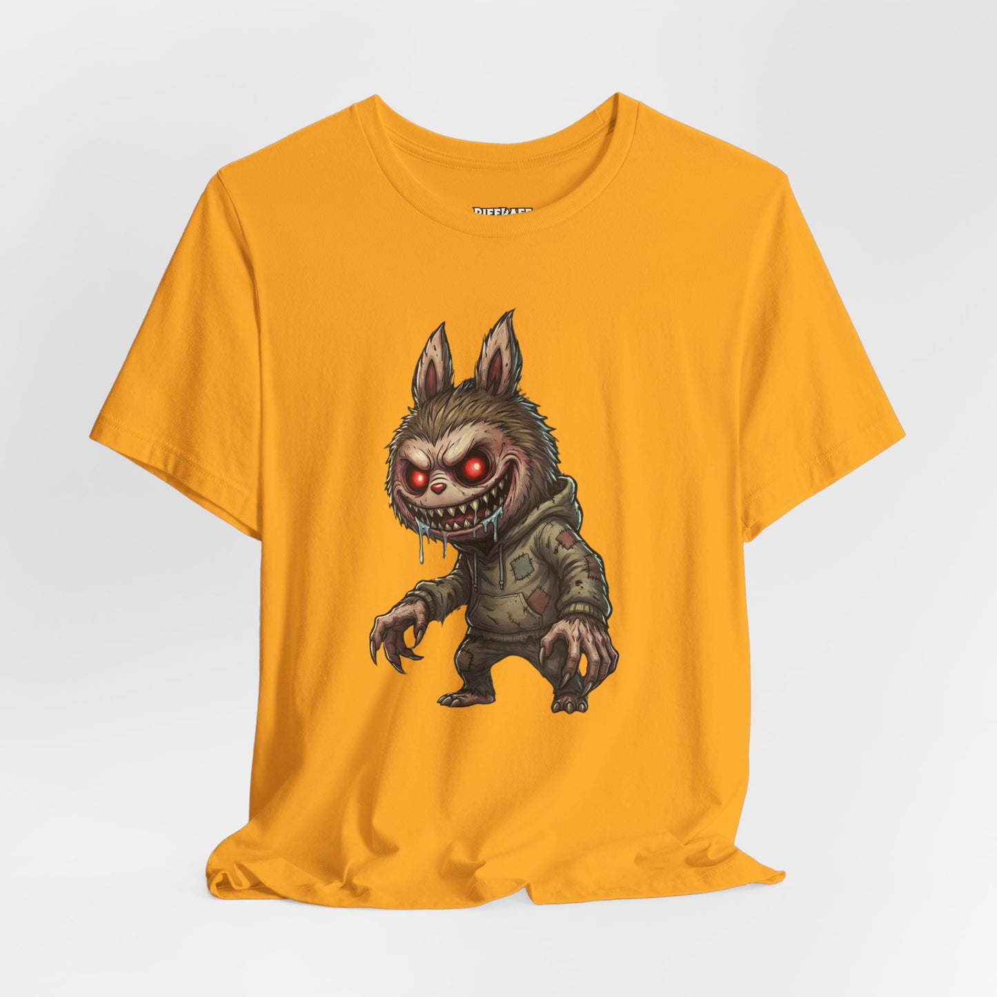 Graphic Tee — Creepy Bunny Monster Front with "F*** You and Your Lab***" Bold Back