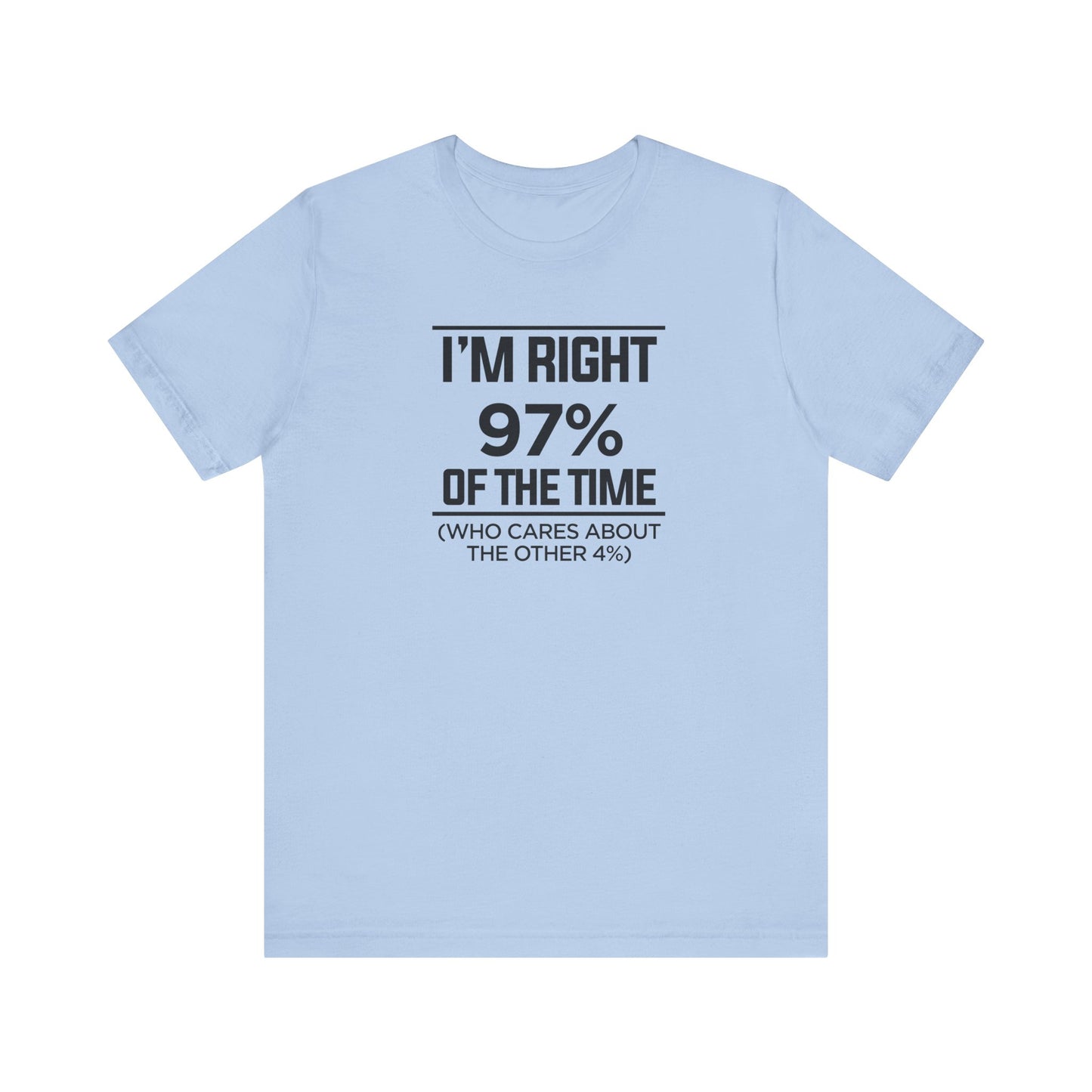 Dad Funny I'm Right 97 Percent Unisex Jersey Short Sleeve Tee