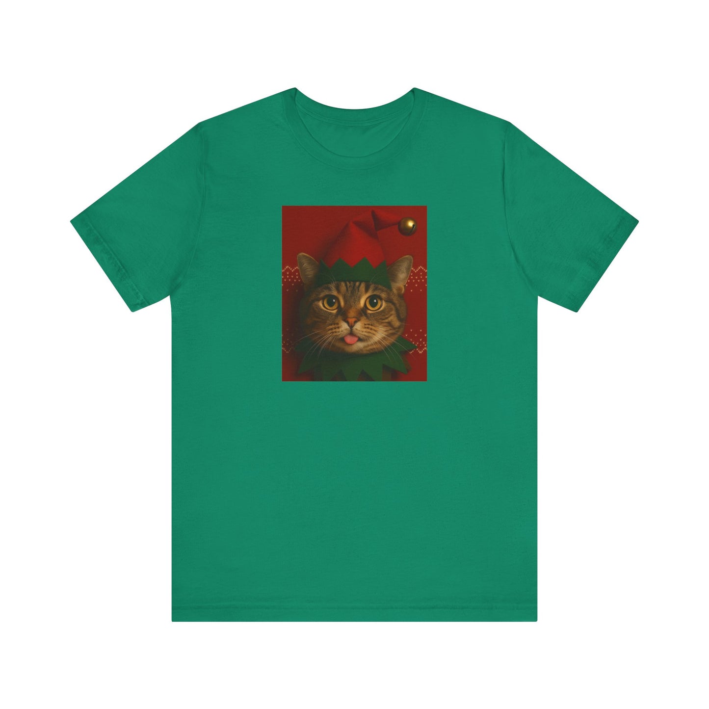 Festive Cat Elf T-Shirt, Christmas Tee, Holiday Gift, Cute Cat Lover Shirt, Unisex Apparel, Funny Christmas Top - Riff Raff Wear