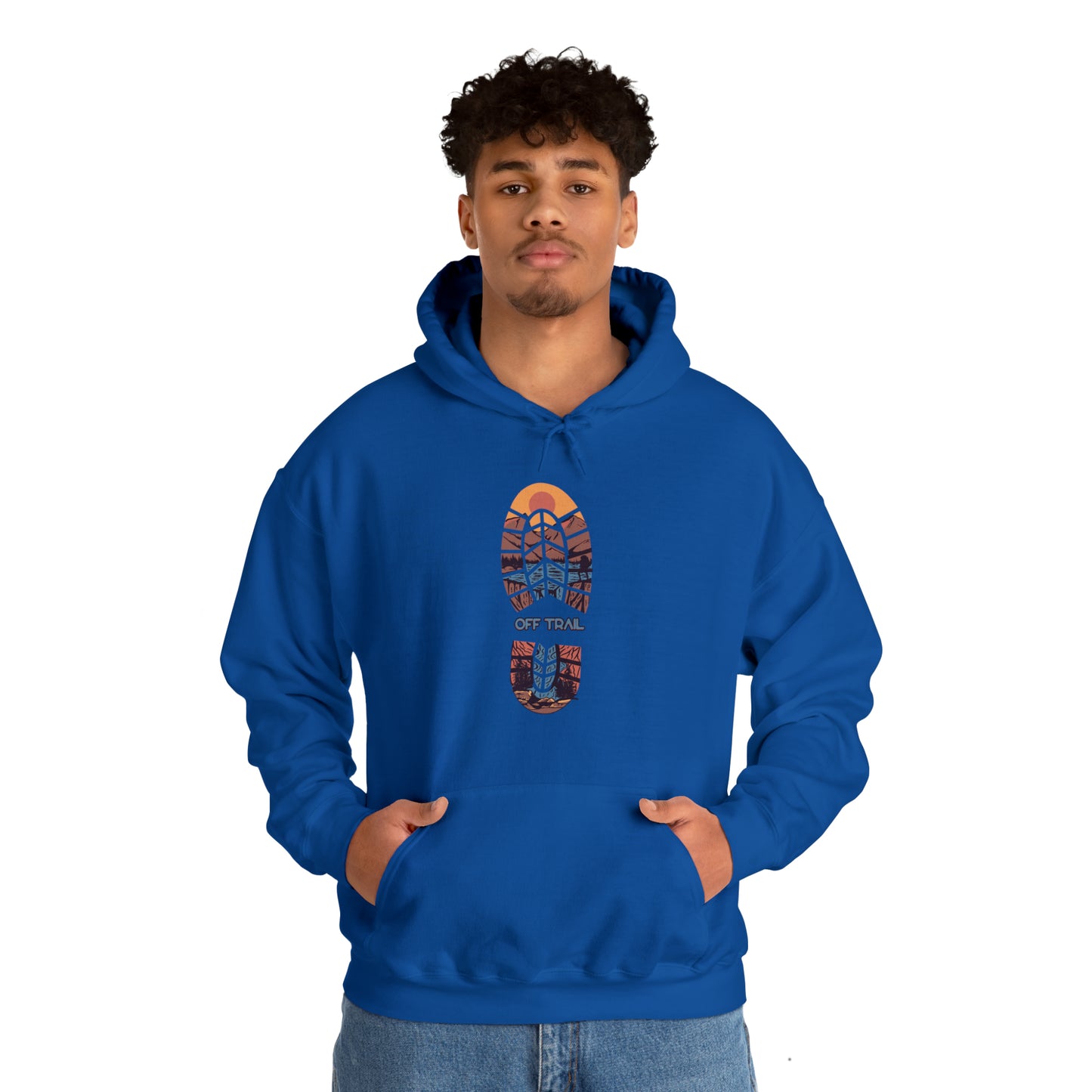 Off Trail Boot Print Unisex Heavy Blend™ Hooded Sweatshirt